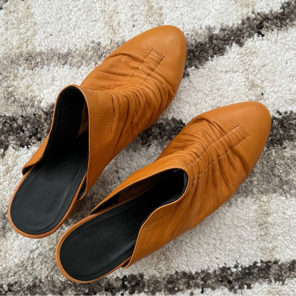 Zero + Maria Cornejo Mustard Block Heel Mules - Picture 8 of 10
